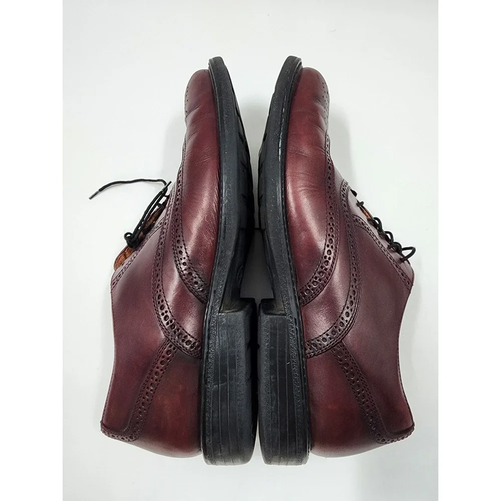 Florsheim Mens Burgundy Leather Wingtip Brogue Oxford Dress Shoes Size 10